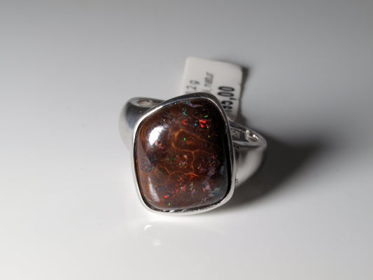 Opalring, Silbering mit Opal aus Australien