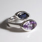 Silberring mit Edelstein, Amethyst, Iolith