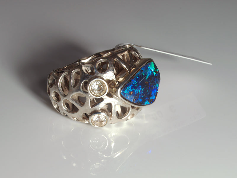 Opalschmuck - Ring aus Silber mit Boulder-Opal