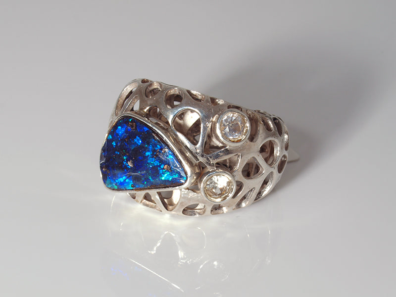 Opalschmuck - Ring aus Silber mit Boulder-Opal