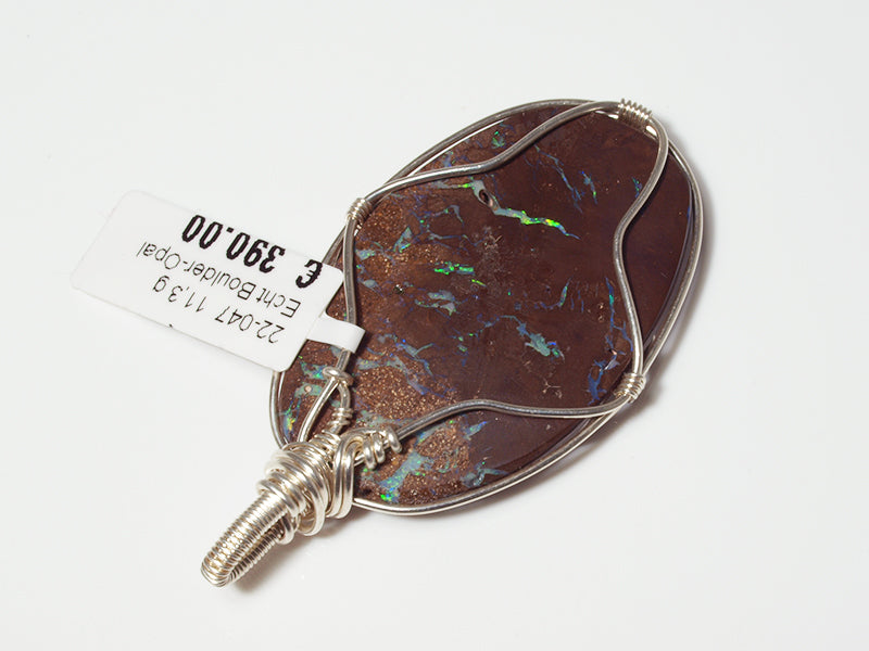 Opal - Silberschmuck, Anhänger mit Boulder-Opal